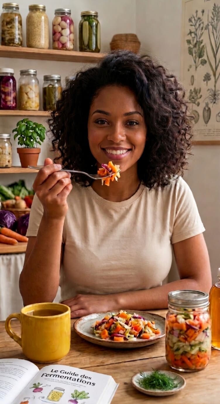 Murielle mange du Kimchi artisanal