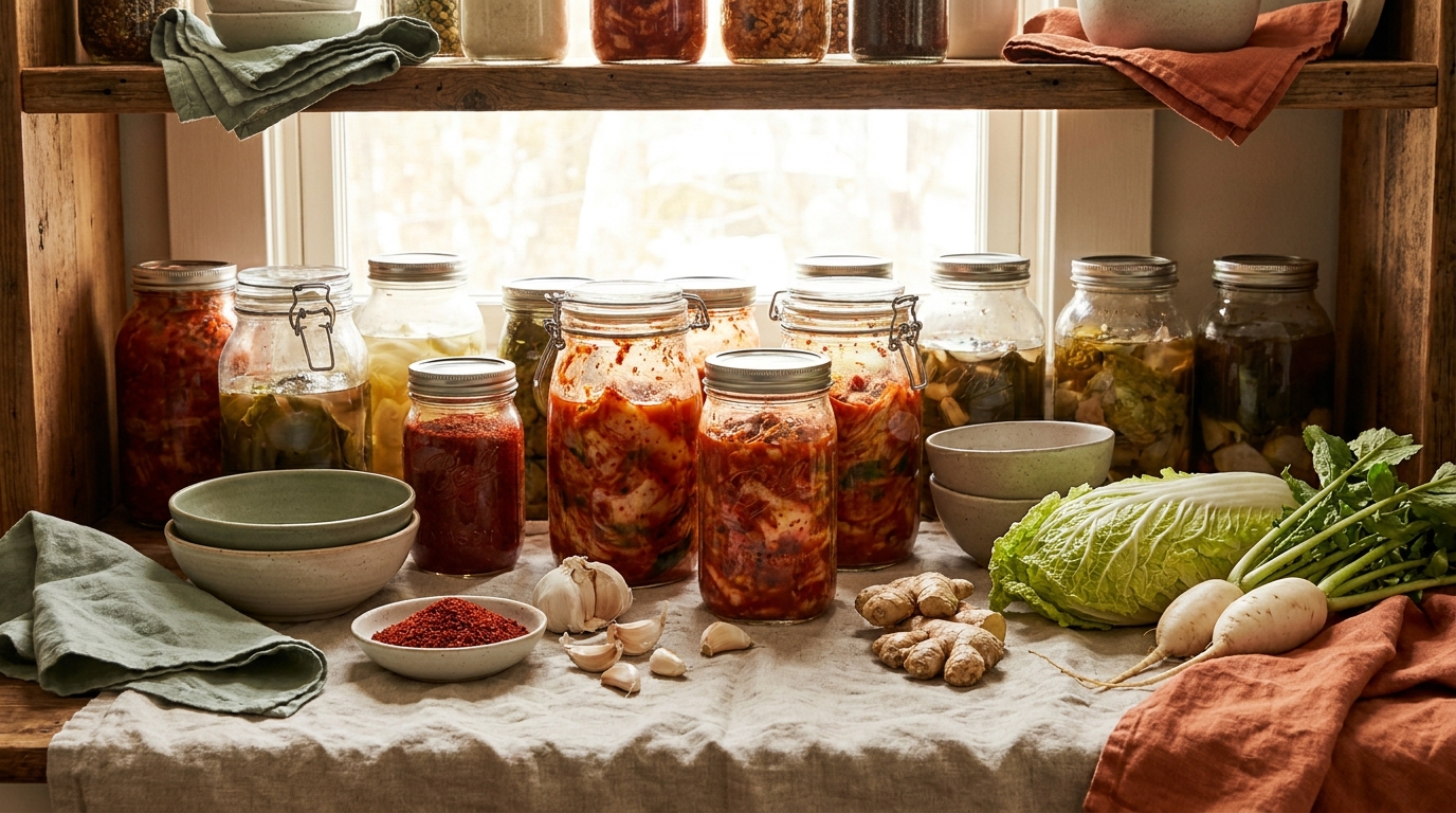 Les ingrédients essentiels pour un kimchi authentique ingrédients du kimchi maison gochugaru ail gingembre