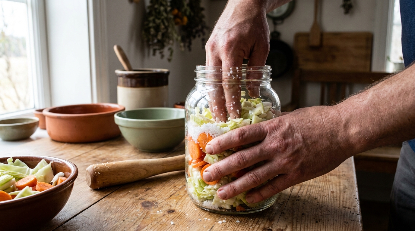 préparation lacto-fermentation légumes bocal sel cuisine