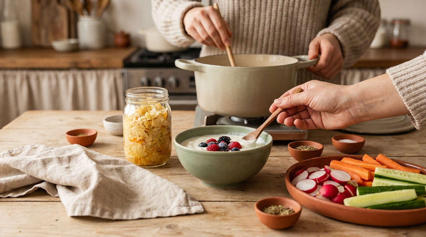 yaourt kéfir aliments fermentés pour nourrir le microbiote