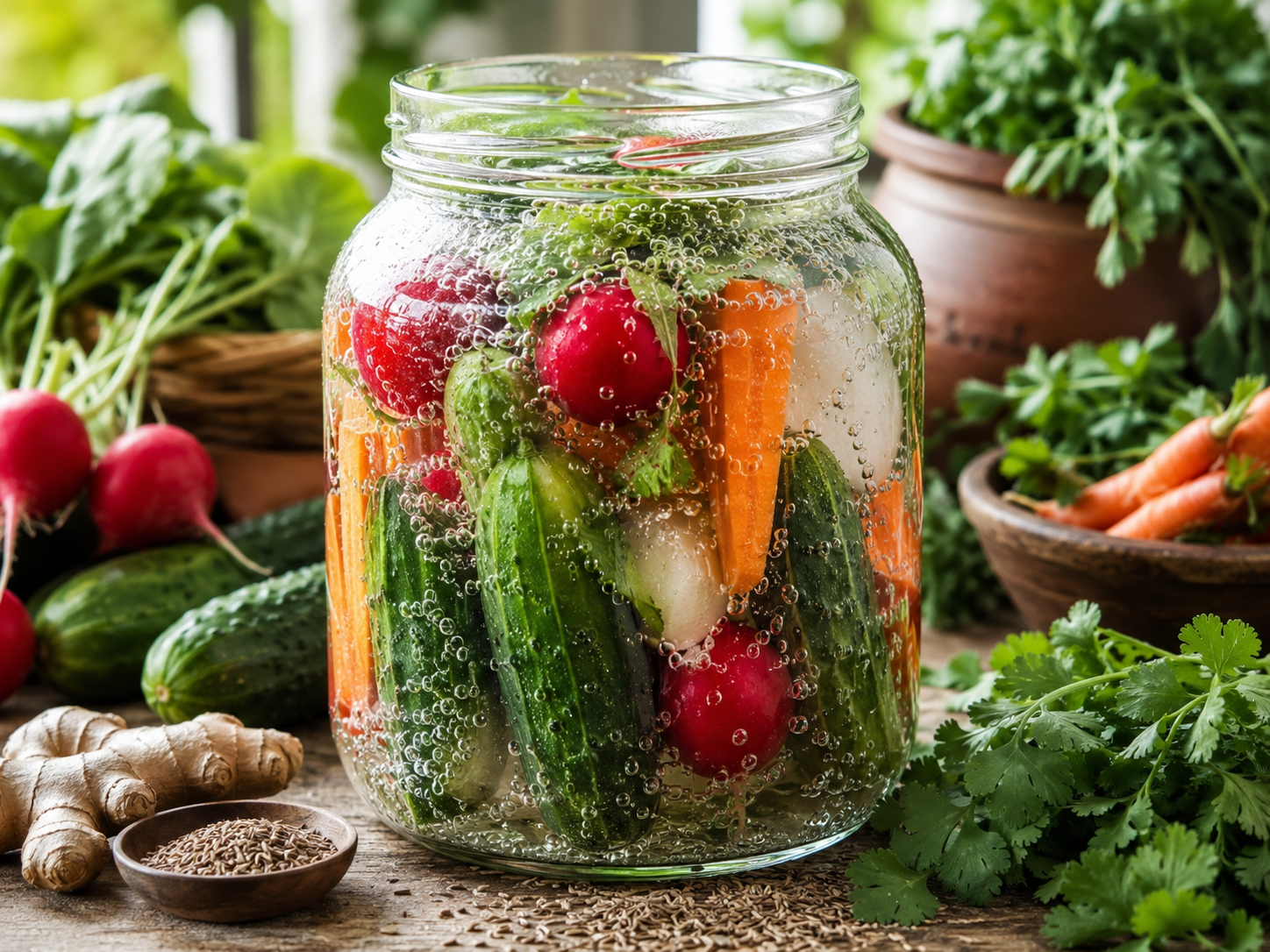 Les bulles dans le bocal : signe que la fermentation est bien active