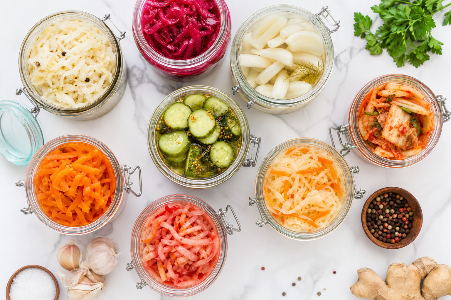 Aliments fermentés pour la thyroïde microbiote alimentation sur table