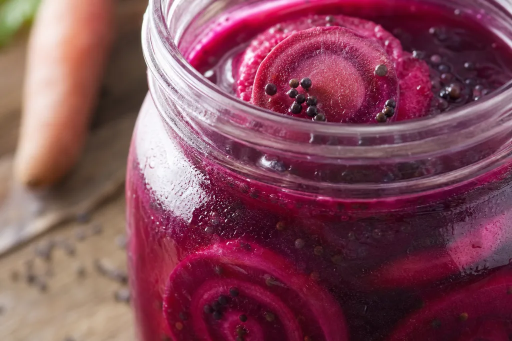 Kanji boisson fermentée recette aux carottes dans un bocal en verre