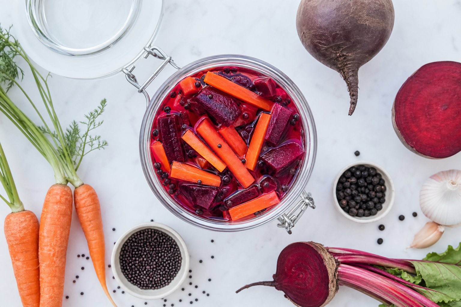 Kanji boisson fermentée recette avec carottes et moutarde noire en bocal