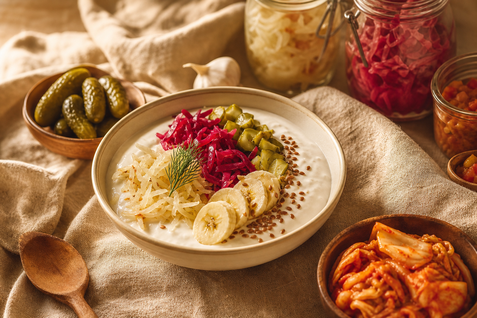 Bol de kéfir et légumes pour thyroïde microbiote alimentation équilibrée