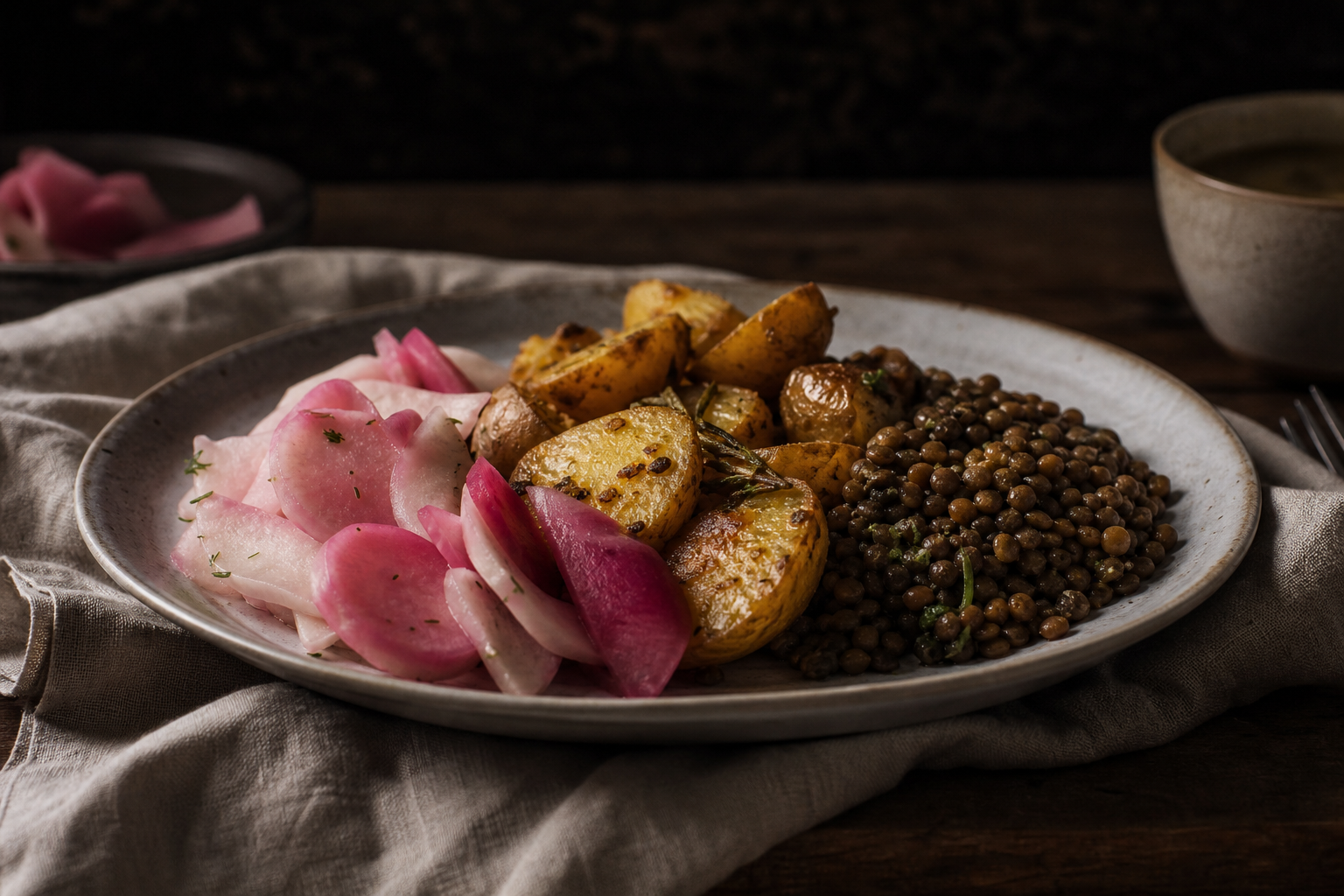 assiette avec navet fermenté sauerruben recette et plat hivernal