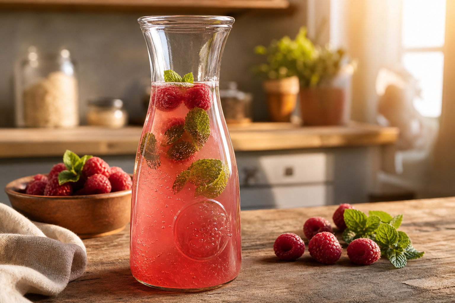 switchel boisson fermentée recette aux fruits rouges et menthe fraîche